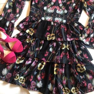 Venus floral ruffle dress